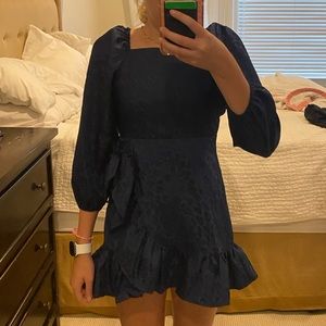 Navy cheetah print dress